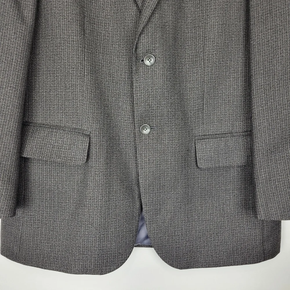 Geoffrey Beene Men's Textured Gray Black Brown Blazer 2 Button Size 42R